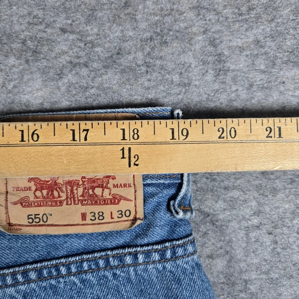 Levi's Mens Blue 550 Relaxed Fit Tapered Leg Denim Jeans 38x25